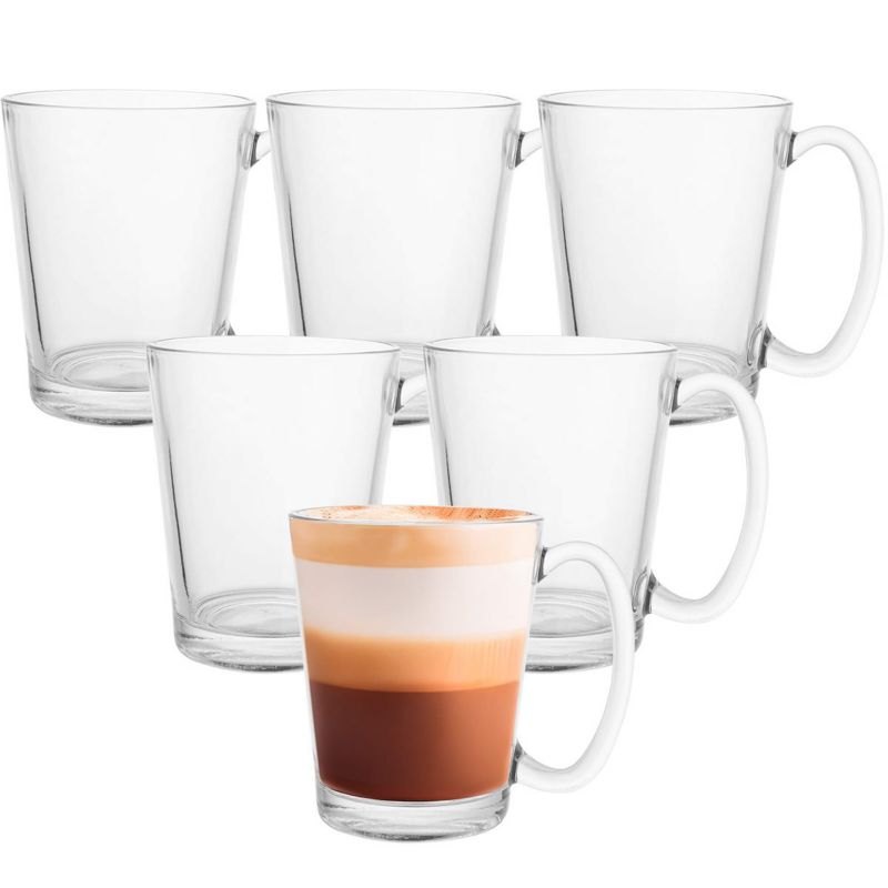 Szklanki do latte, kawy i herbaty Springos 300 ml z uchwytem 6 szt.