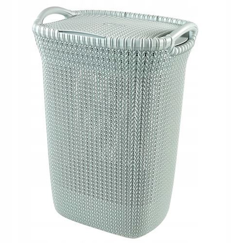 Kosz z pokrywą Curver Knit 57L, szaroniebieski