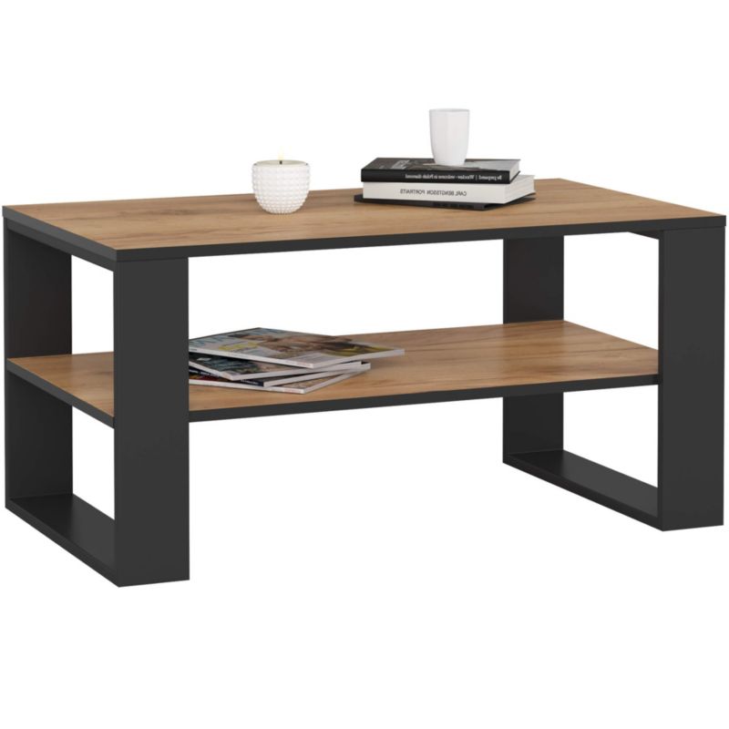 Stolik kawowy Akord Alex Dąb Craft 92 cm nogi kolor Czarny 92x53x45 cm 1 szt.