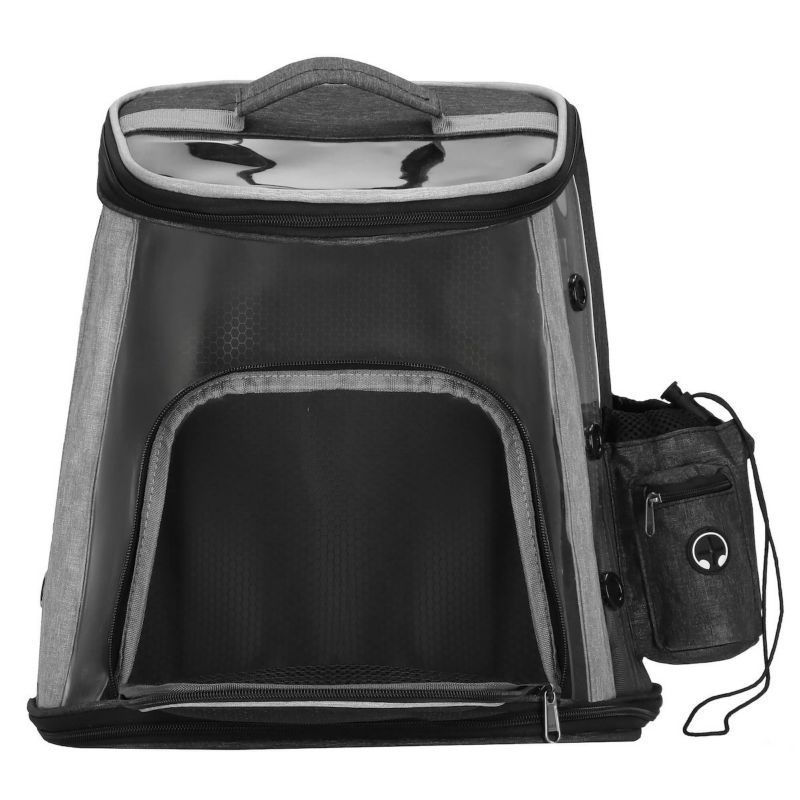 Plecak transporter dla kota królika psa Springos 38 x 34 x 26 cm torba transportowa do 15 kg czarna 1 szt.