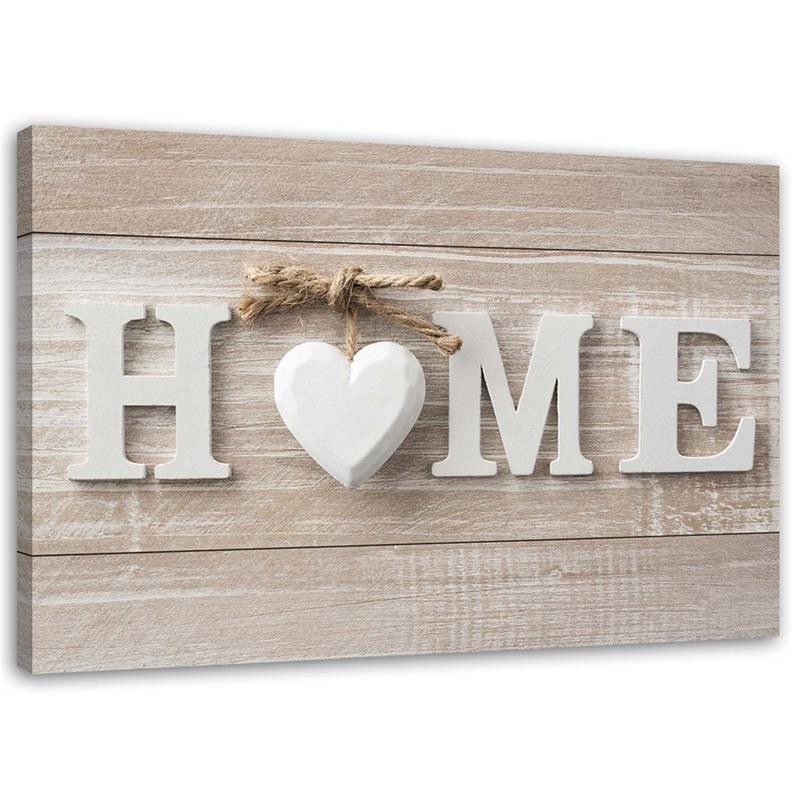Obraz do sypialni salonu Feeby Napis Home Shabby chic Beżowy 60x40cm 1szt