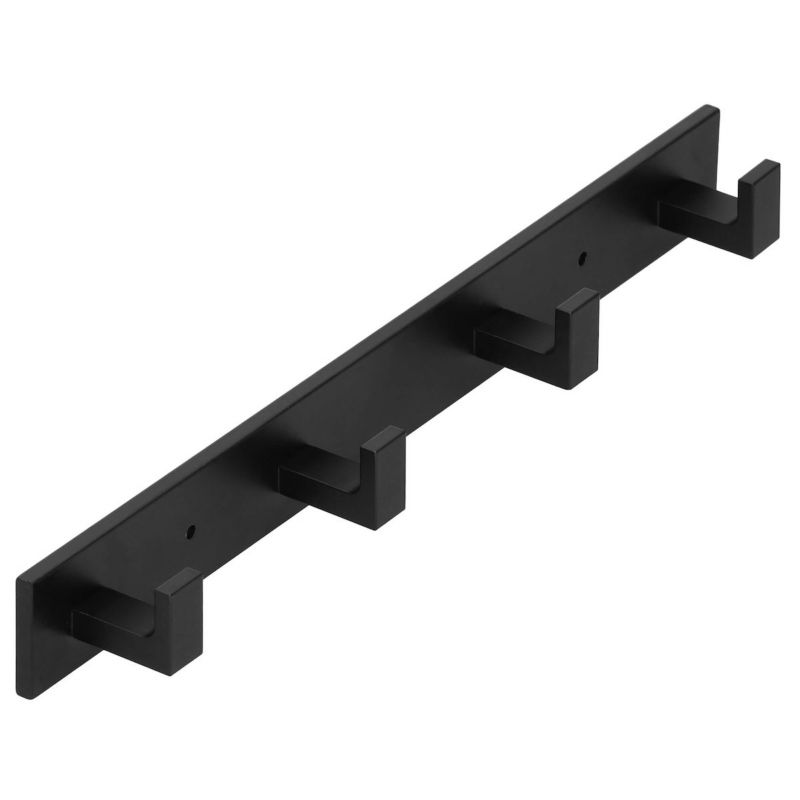 Wieszak łazienkowy na ubrania Springos 35,5 cm aluminiowy z haczykami na ręczniki czarny 1 szt.