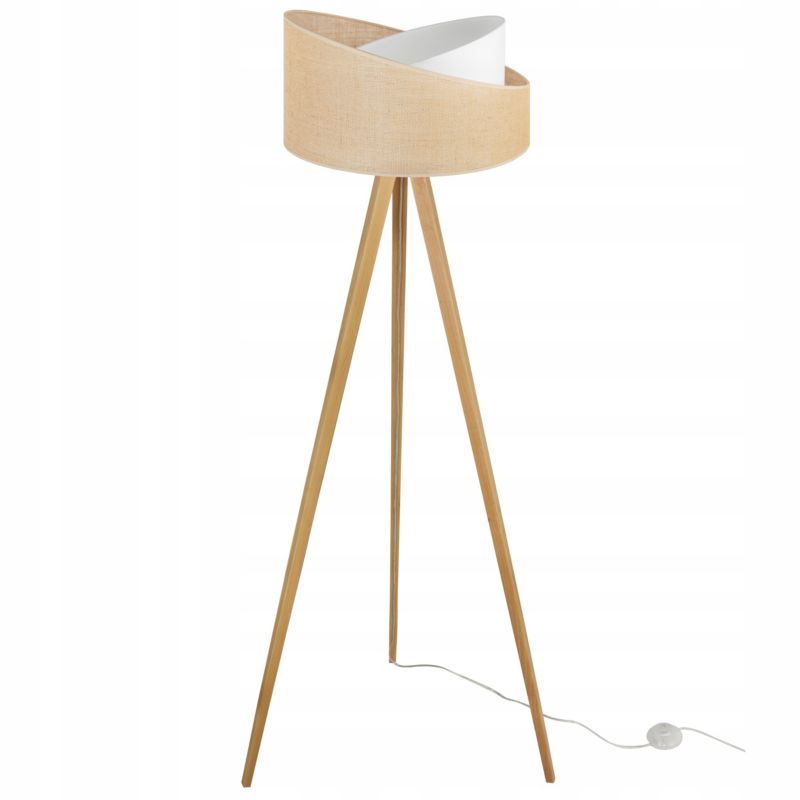 Lampa podłogowa trójnóg Light Home LH Juta Drewno 1x E27 60W naturalny 1szt.