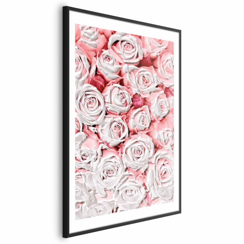 Plakat Artgeist Białe róże 40x60 cm z ramą czarną 1 szt