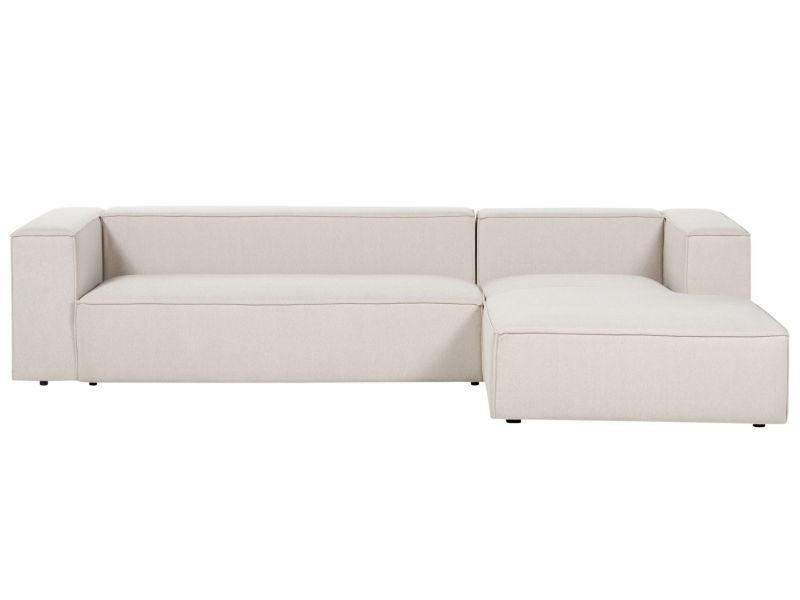 Sofa trzyosobowa Vernon Jasnobeżowy Tkanina Lewostronny 1 szt.