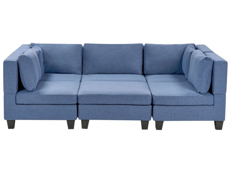 Sofa modułowa 5-osobowa z otomaną niebieska Unstad 1 kpl
