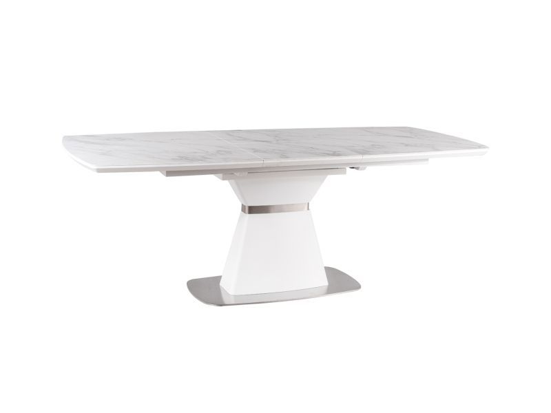 Stół Signal SATURN II CERAMIC 160(210)x90 biały marmur/biały mat rozkładany 1 szt