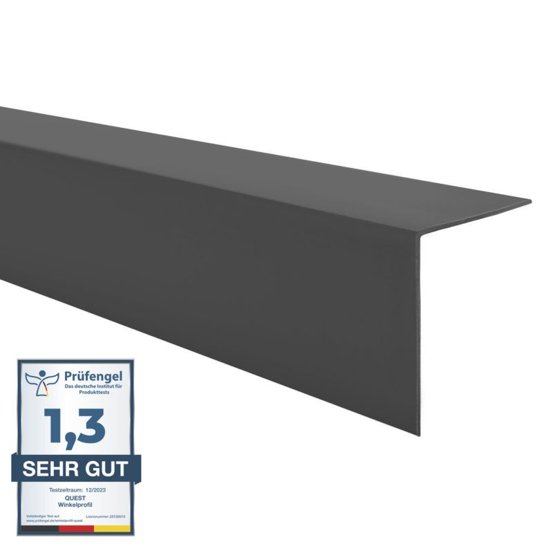 Kątownik twardy PCV 50x50mm, QUEST, ozdobny, profil L kątowy, narożnik dekoracyjny, KT, ciemnoszary, 2m
