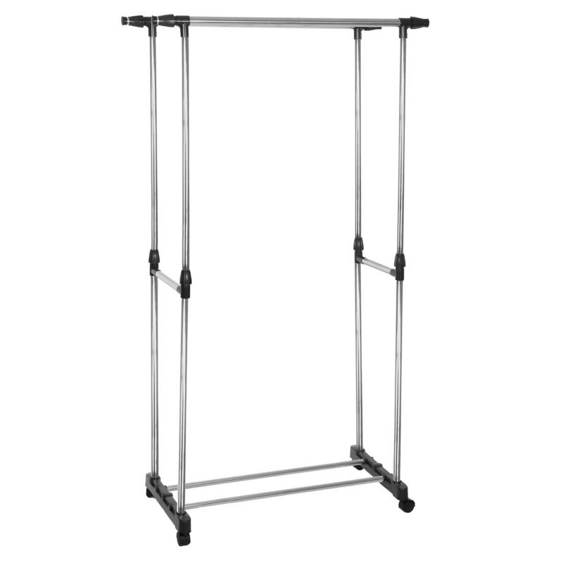 Mobilny wieszak na ubrania Springos 85-150cm stojak teleskopowy na kółkach na odzież aluminiowy 1 szt.