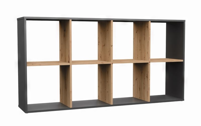 Regał Komorowy Topeshop Szafka Malax 2X4 Antracyt Dąb Artisan 30x147x75 cm 1 szt.