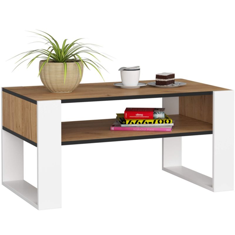 Stolik kawowy Akord Domi Dąb Craft 92 cm fronty kolor Biały mat 92x53x45 cm 1 szt.