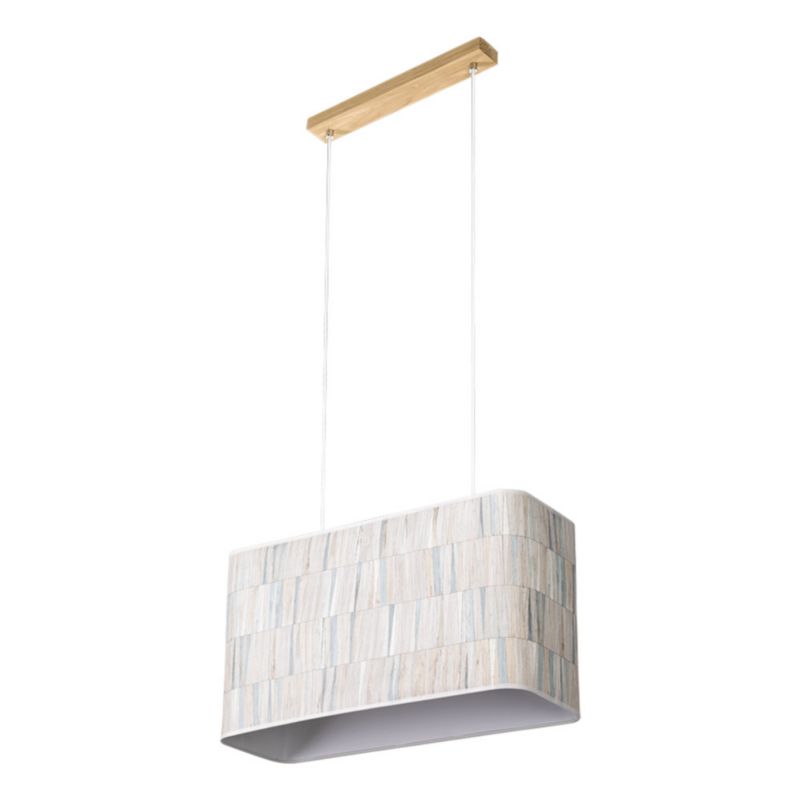 Drewniana Lampa Wisząca SPOT Light 2xE27 Max.40W Dąb Olejowany FSC w Połączeniu z Wielokolorowym Abażurem, 1 szt.