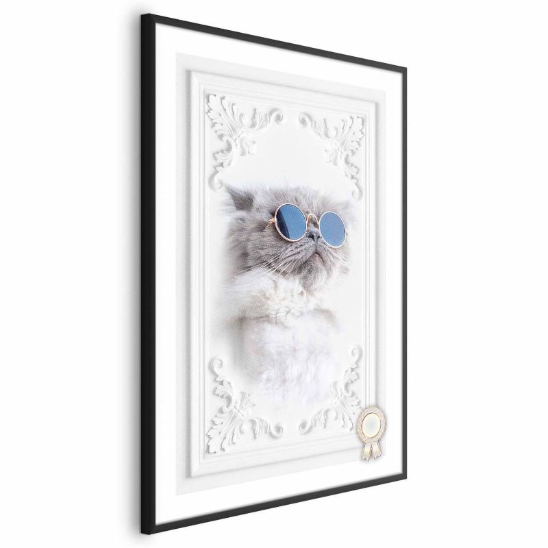 Plakat Artgeist Kot w okularach 29,7x42 cm z ramą czarną 1 szt