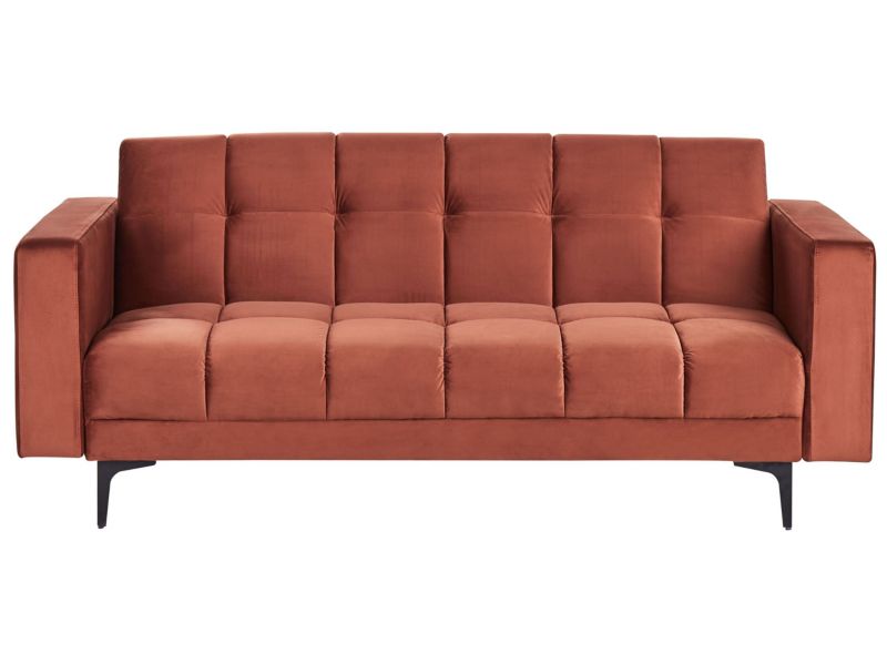 Sofa trzyosobowa Alnes Jasnoczerwony Welur 1 szt.