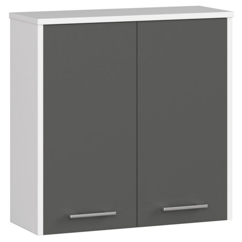 Szafka łazienkowa Akord Fin Biała 60 cm 2 drzwi kolor Grafit Szary mat 2 półki 60x22,5x60 cm 1 szt.
