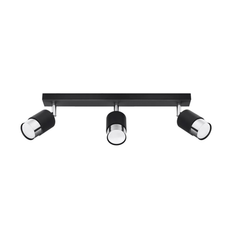 Plafon Sollux Lighting NERO 3 czarny/chrom 1 szt.