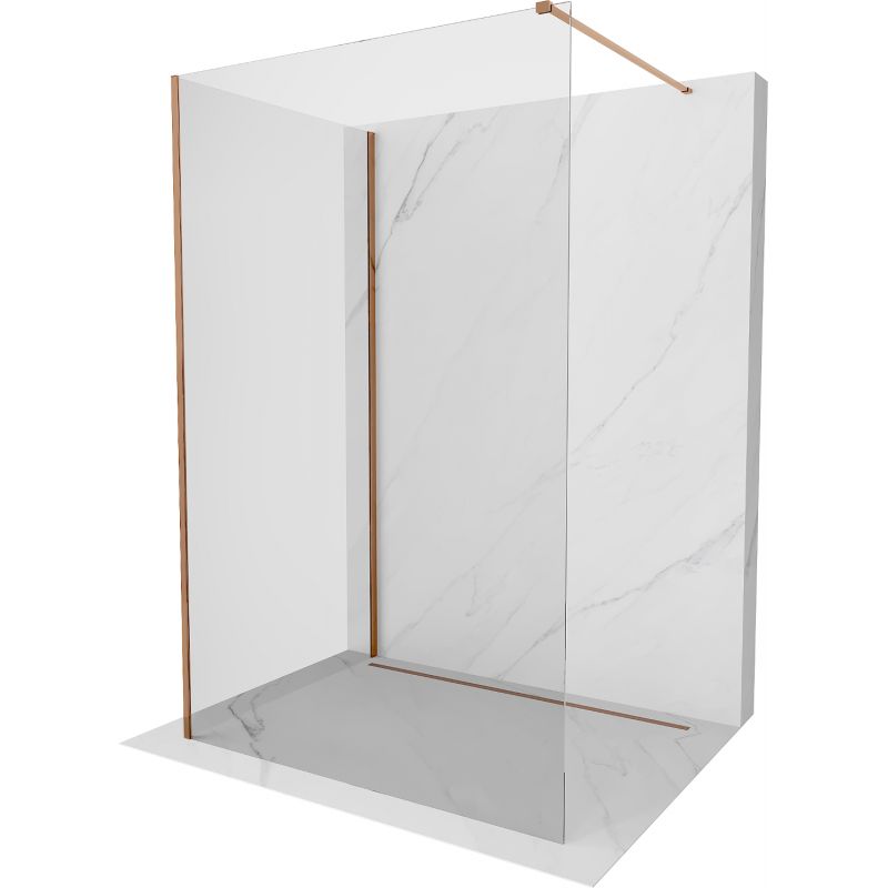 Ścianka prysznicowa walk-in Mexen Kioto różowe złoto 120x110 cm 1 szt.