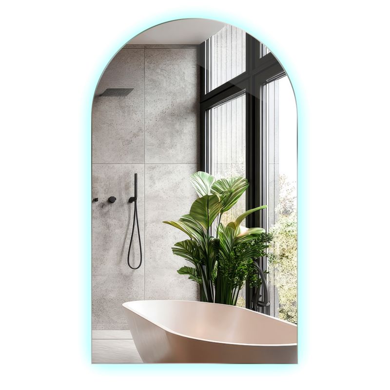 Lustro Owalne Ścięte LED Tulup 60x100 cm Zimne Duże Do Makijażu 1 szt.
