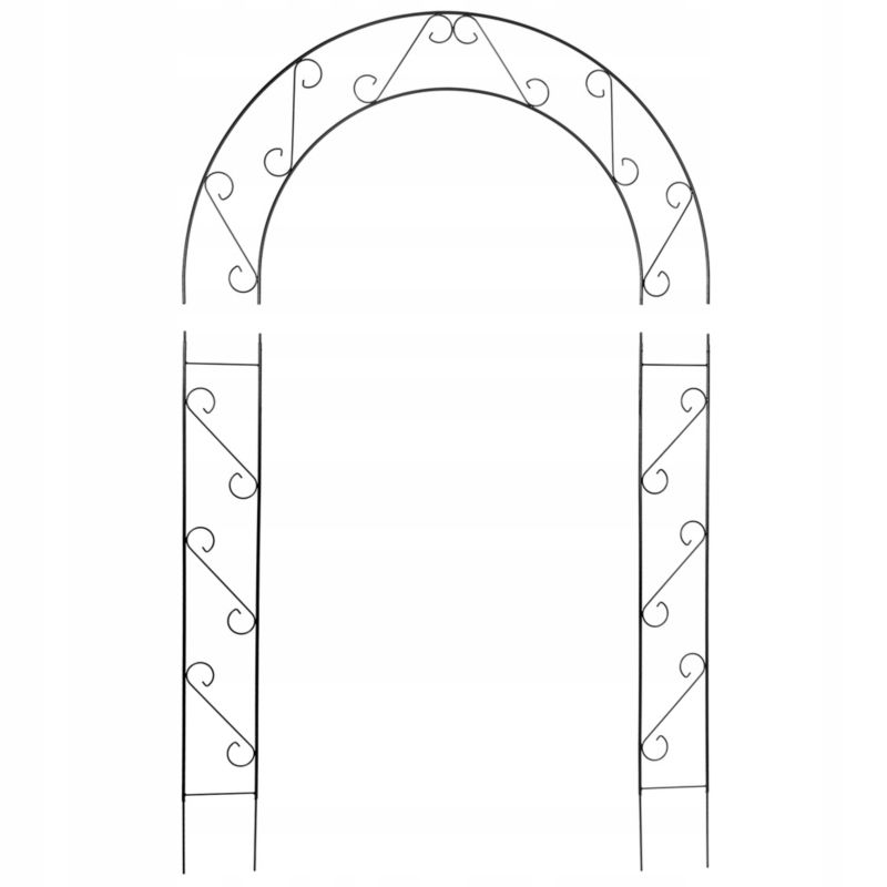 Pergola KADAX Ogrodowa metalowa Łuk Na Kwiaty Róże Do Róż Pnącz 240cm Podpora 1 szt.