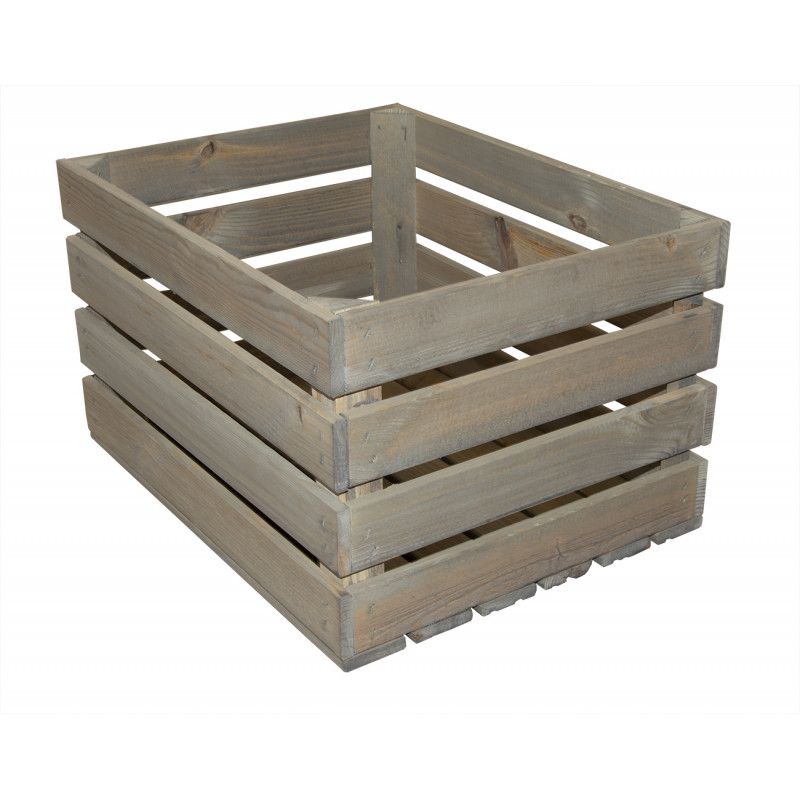 Drewniana skrzynka 4iQ Group 50x40x30cm szara 1szt.
