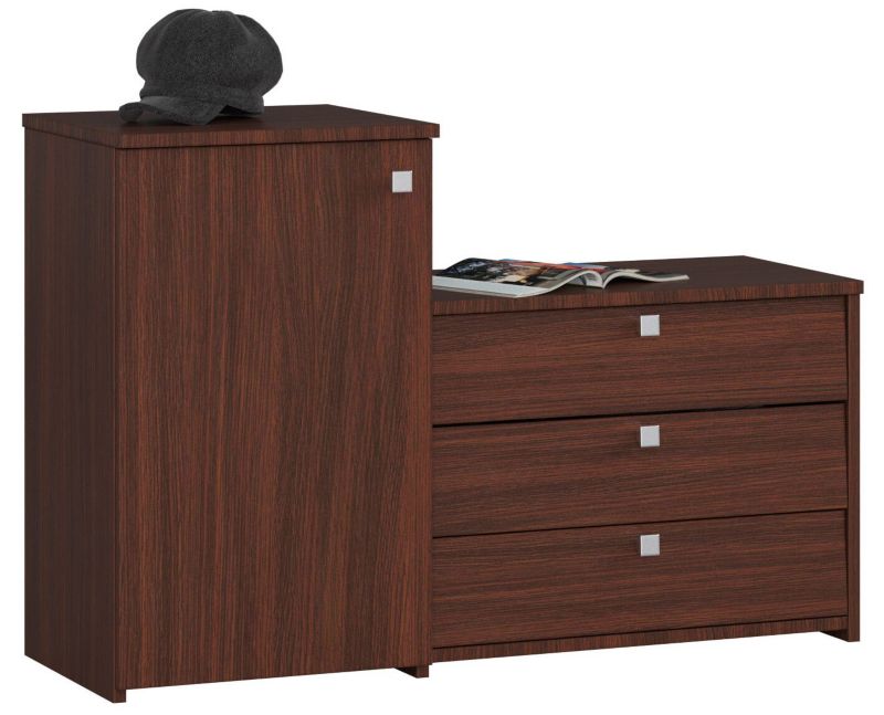 Szafka na buty Akord S16 Wenge 98,4 cm 4 drzwi kolor Wenge mat 5 półek 98,4x33x68 cm 2 szt.