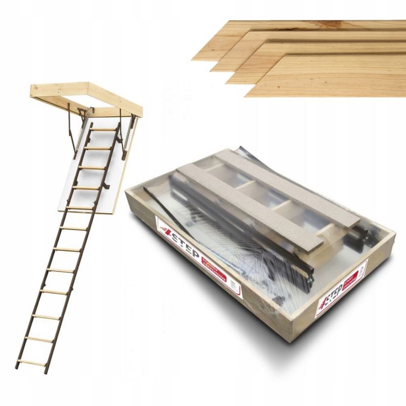 Schody strychowe 4STEP Stallux 120x70 0,86 W/m2K listwy maskujące 1szt.