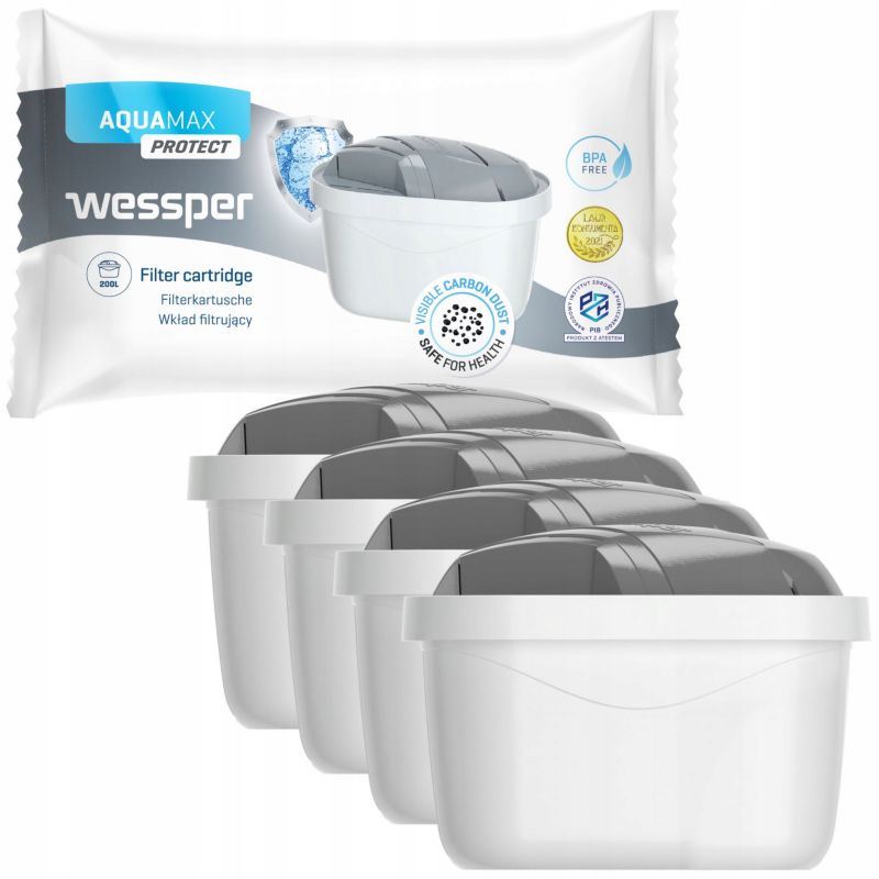 Filtr wody, Wessper, do dzbanków filtrujących, zamiennik do Brita Maxtra Plus, 4szt