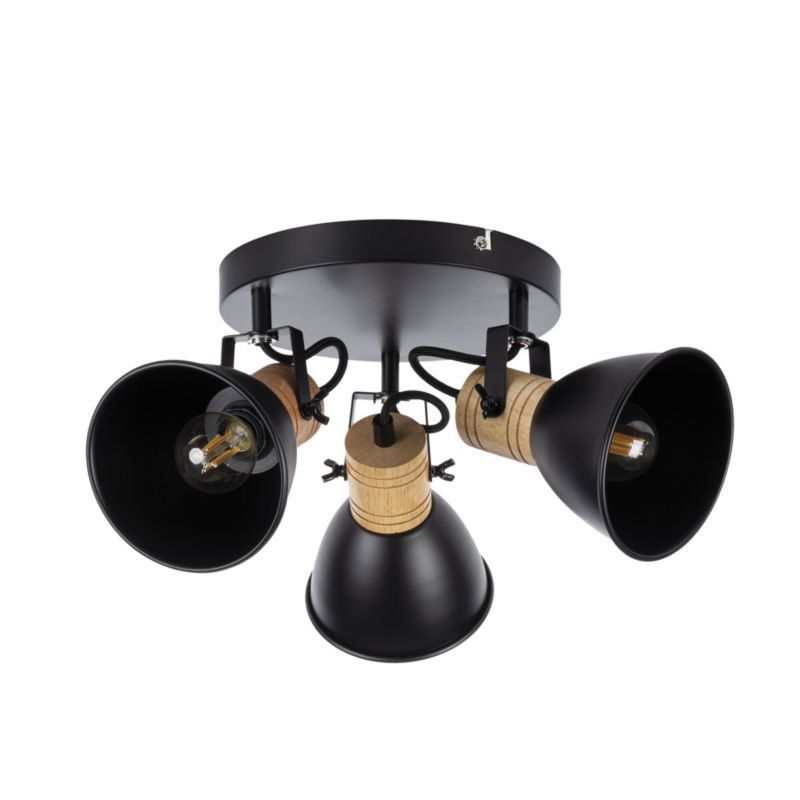 Lampa sufitowa LightLogic LL BOVI EL-3O E14 regulacja spot czarna potrójna 1 szt.