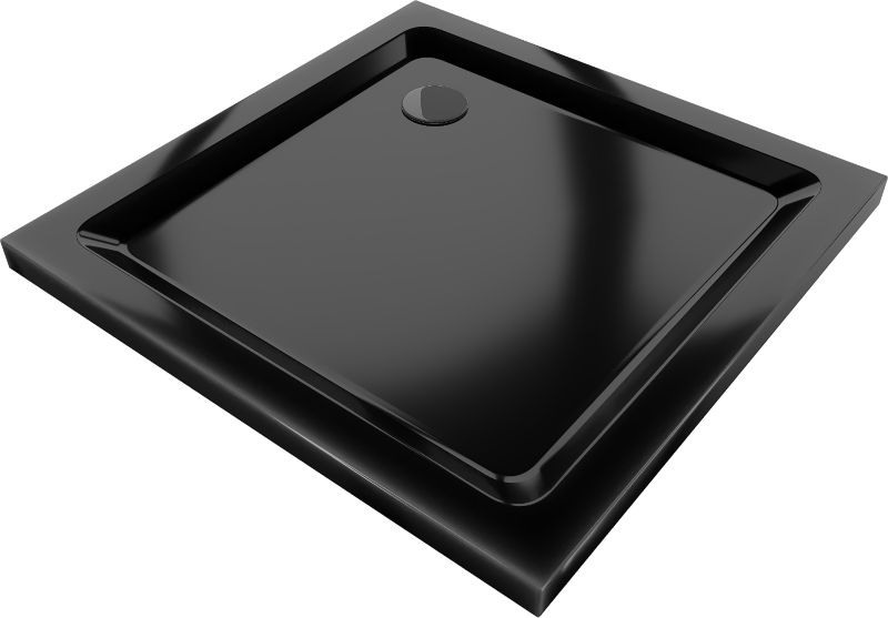 Brodzik kwadratowy Mexen Flat czarny 80x80 cm 1 szt.