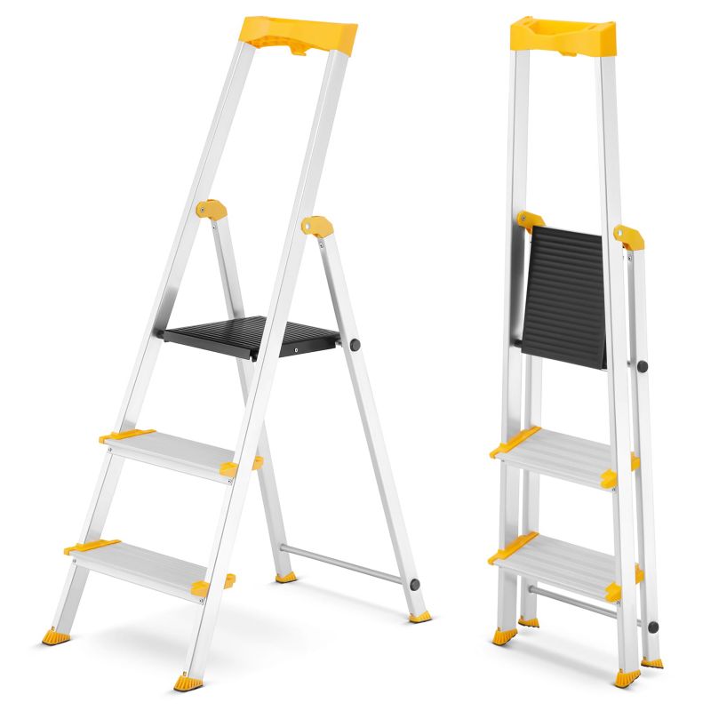 Drabina aluminiowa jednostronna 3 stopniowa DRABEST MAX szerokie stopnie 150kg 1 szt.