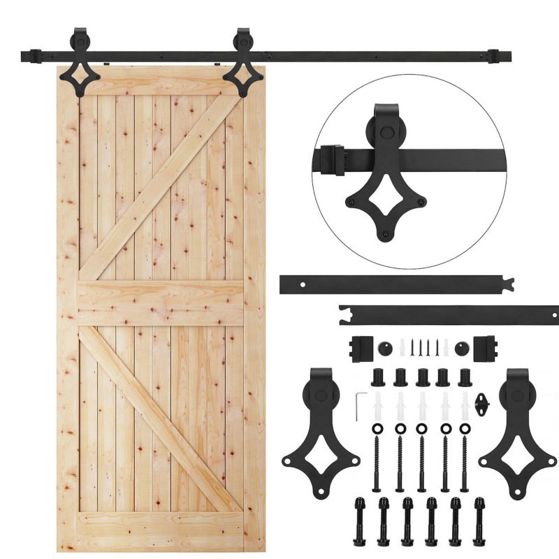 System do drzwi przesuwnych Springos 183 cm prowadnica do 100 kg, barn door stalowy 1 kpl.