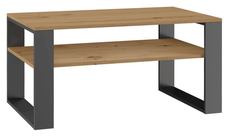 Stolik Kawowy Topeshop Ława Modern 1P Dąb Artisan Antracyt 58x90x50 cm 1 szt.