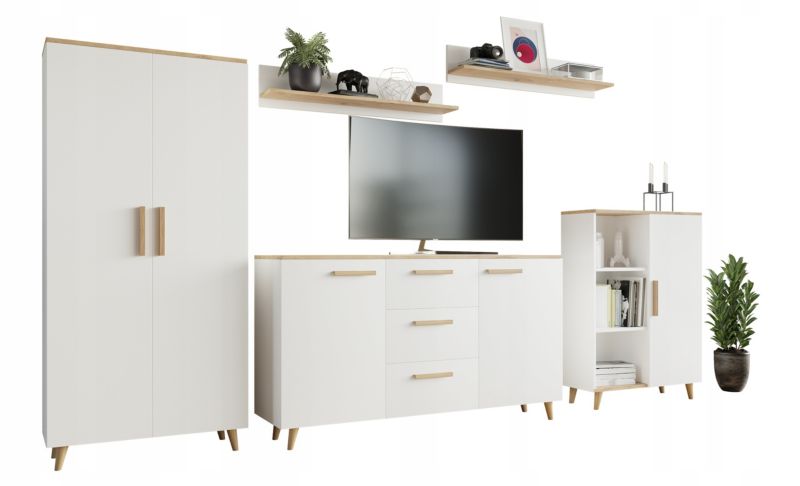 Meblościanka Matkam MALMO Per artisan-biały 1 szt.