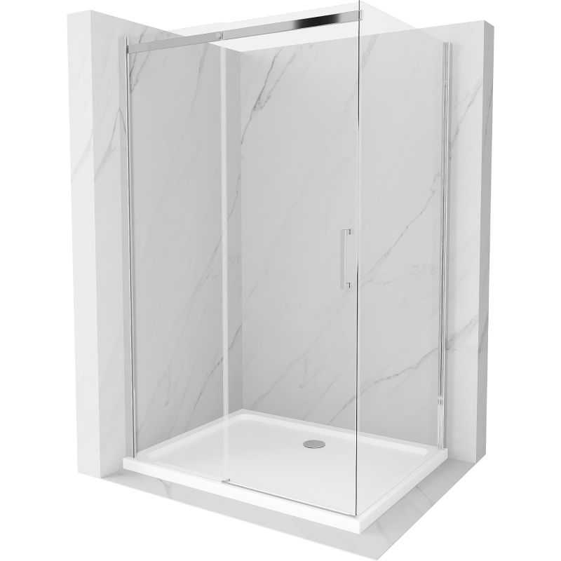 Kabina prysznicowa Mexen Omega rozsuwana 120 x 90 cm transparent chrom + brodzik Flat