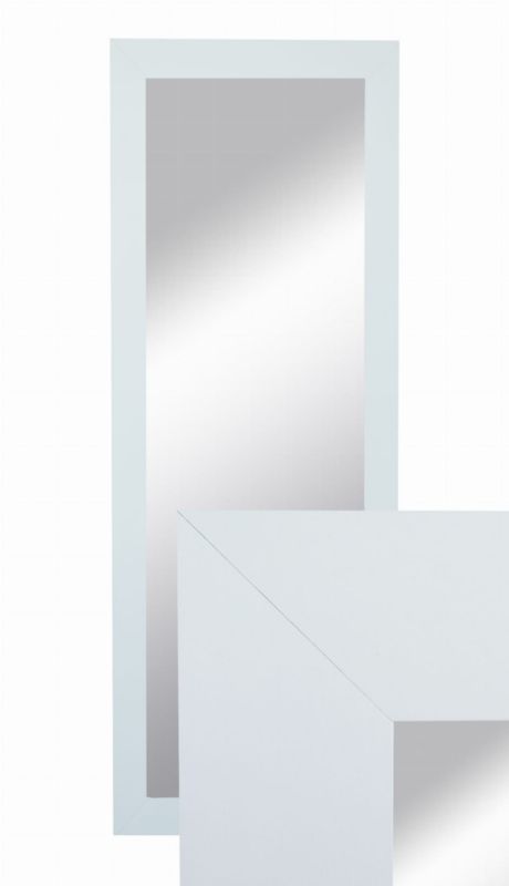 Lustro wiszące BD art w ozdobnej ramie 150x50 cm kolor biały do salonu pokoju sypialni 1 szt.