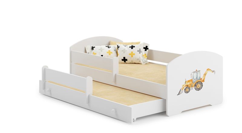 Łóżko podwójne Kobi LUK 160x80 Żółta koparka 1 szt.