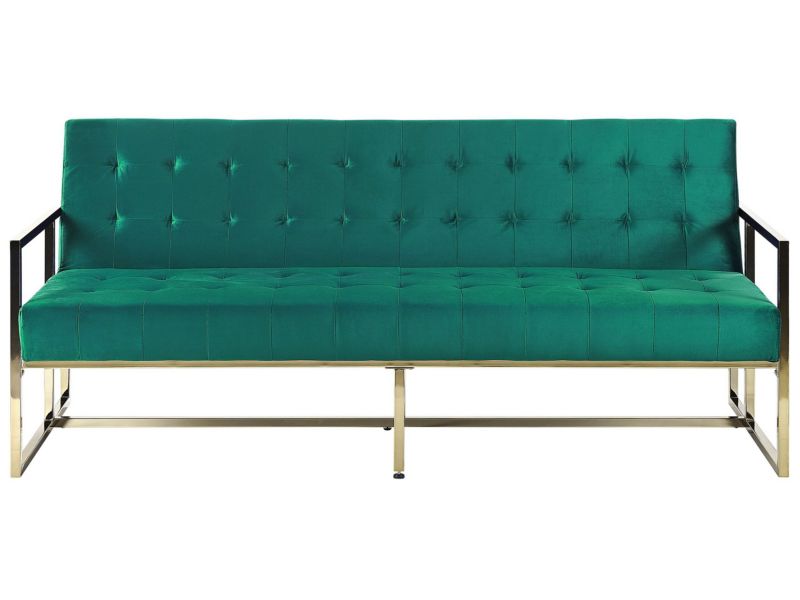 Sofa trzyosobowa Marstal Szmaragdowy Welur 1 szt.