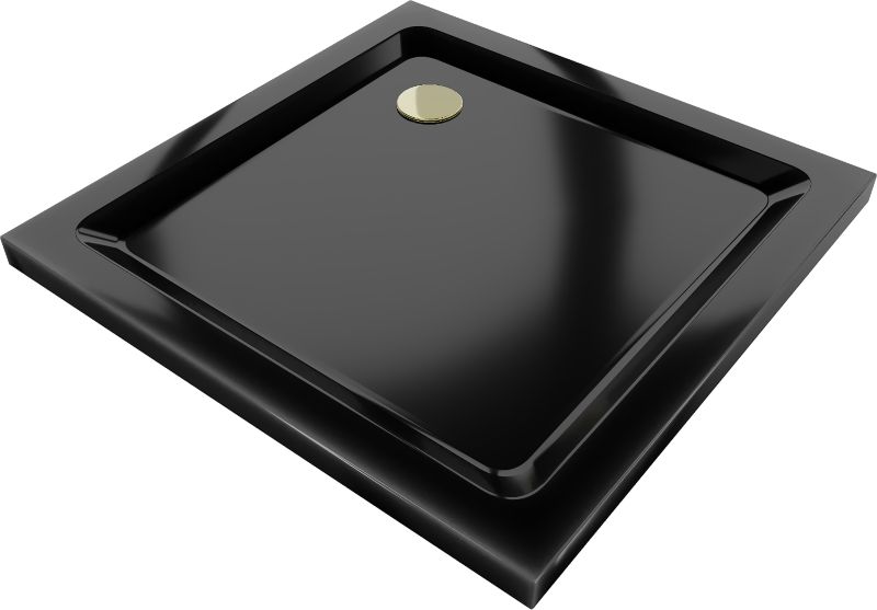 Brodzik Kwadratowy Mexen Czarny Złoty 80x80 cm 1 szt.