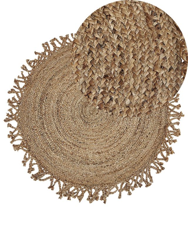 Dywan okrągły z juty 120 cm beżowy Zonguldak 1 szt.