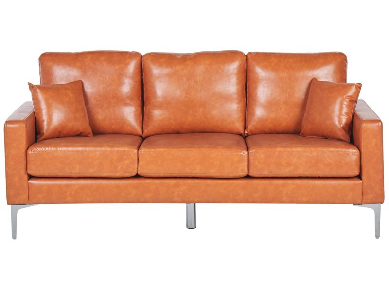 Sofa 3-osobowa ekoskóra brązowa Gavle 1 szt.