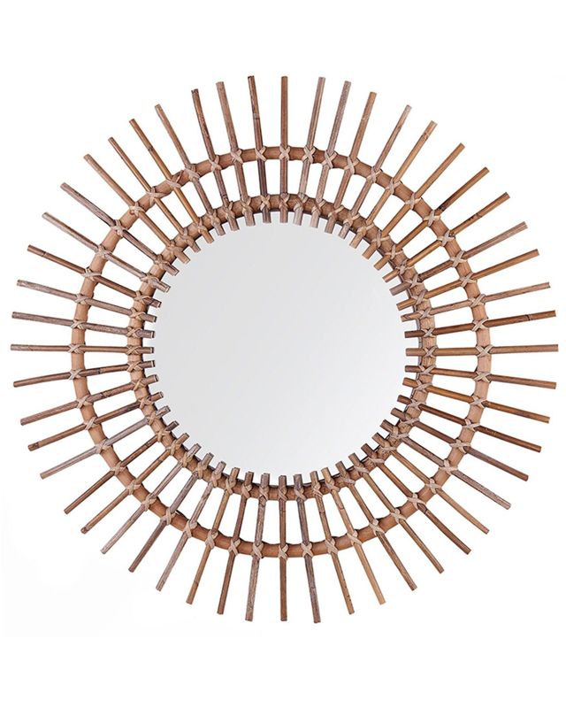 Lustro ścienne Stenen 76 cm 76 cm Rattan Piaskowy 1 szt.