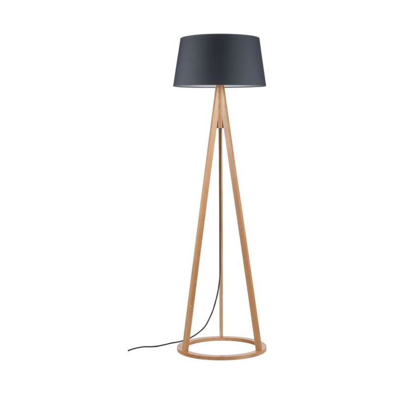Drewniana Lampa Podłogowa SPOT Light 1xE27 Max.60W Dąb Olejowany FSC z Antracytową Tkaniną Polski Producent 1 szt.