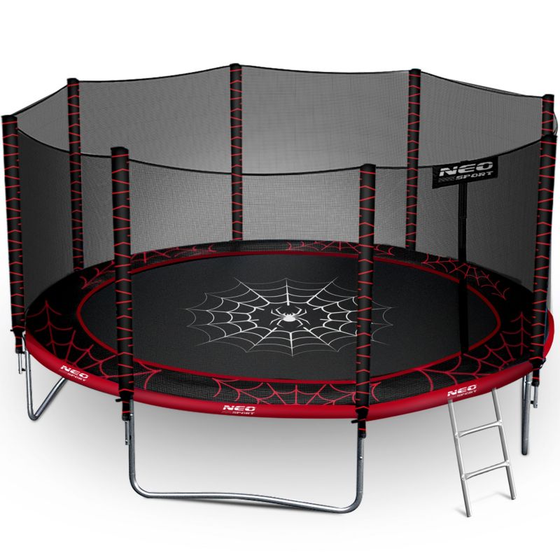 Trampolina ogrodowa Neo-Sport PAJĄK 404cm 13ft + drabinka + siatka zewnętrzna 1szt.