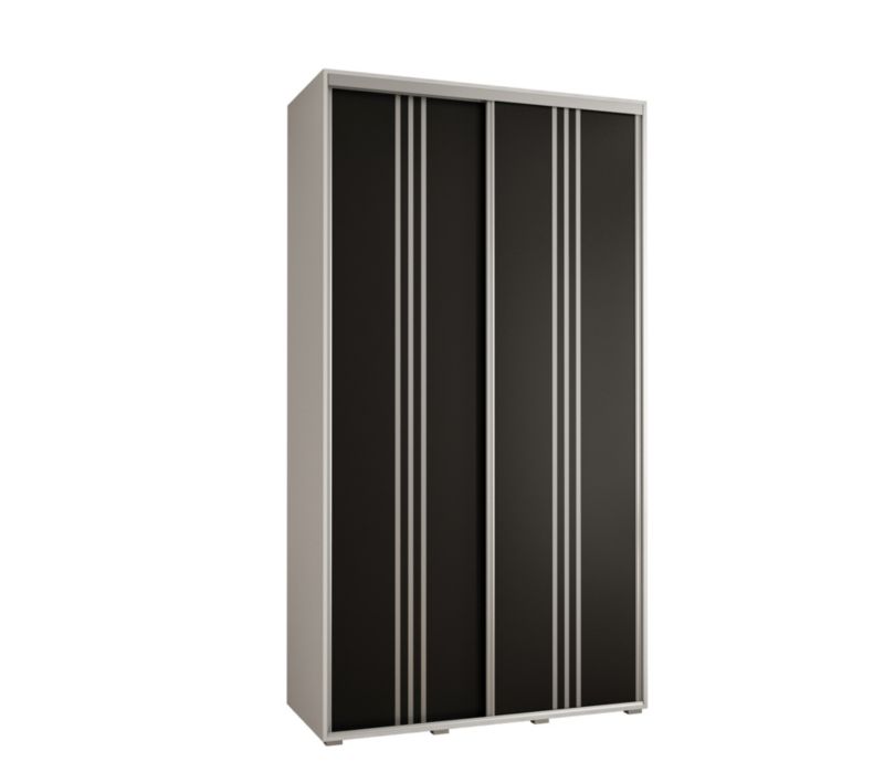 Szafa przesuwna Abiks DAVOS 6 wysoka szer.140cm gł.60cm biały/czarny/srebrny 1szt.