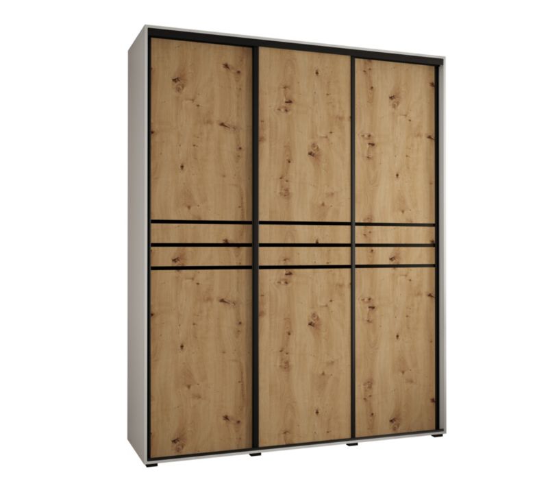 Szafa przesuwna Abiks DAVOS 10 wysoka szer.200cm biały/artisan/czarny 1szt.