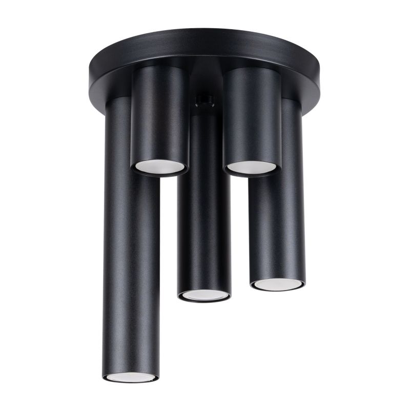 Plafon Sollux Lighting LAGOS 5P czarny 1 szt.