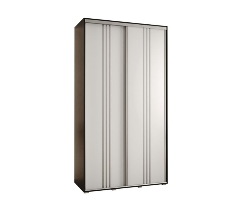 Szafa przesuwna Abiks DAVOS 6 wysoka szer.130cm gł.60cm czarny/biały/srebrny 1szt.