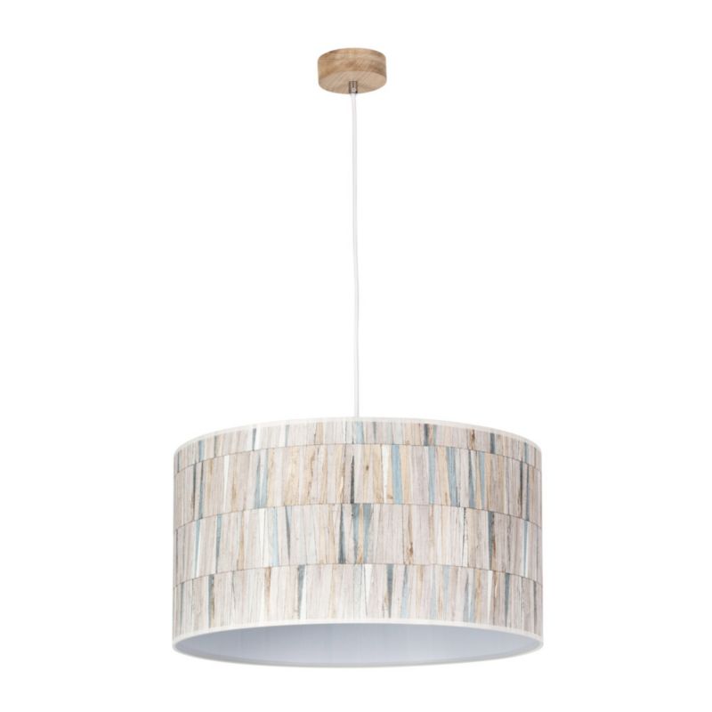 Drewniana Lampa Wisząca SPOT Light Malo 1xE27 Max.60W Dąb Olejowany FSC, Wielokolorowy Abażur, Polski Producent, 1 szt.