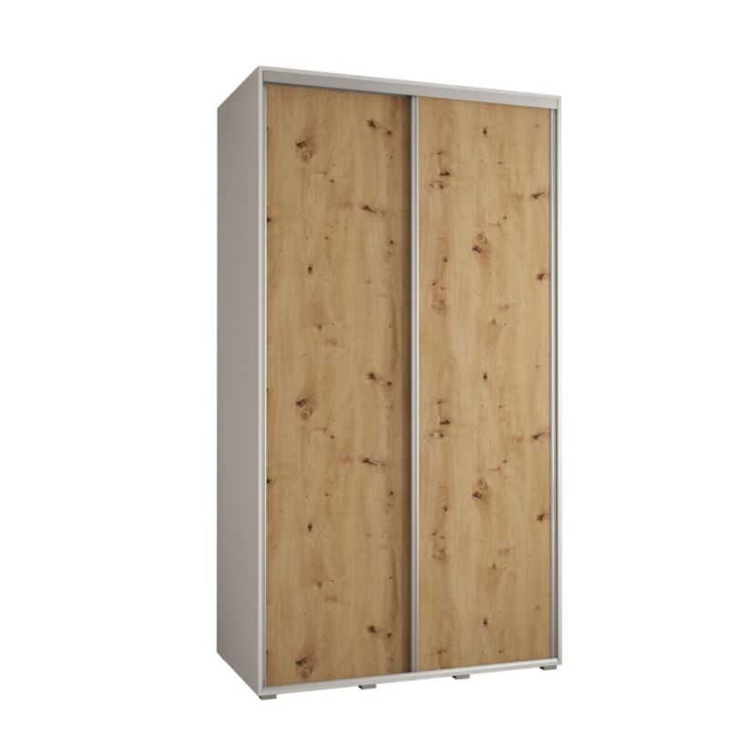 Szafa przesuwna Abiks DAVOS 1 wysoka szer.130cm biały/artisan/srebrny 1szt.