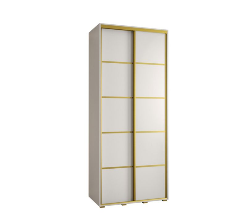 Szafa przesuwna Abiks DAVOS 4 wysoka szer.120cm gł.60cm biały/biały/złoty 1szt.